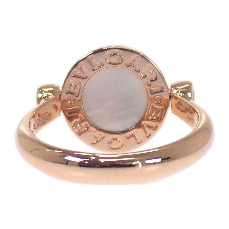 Bulgari Bvlgari Flip No 11 350539 Ring 18K Pink Gold Diamond Shell Ladies