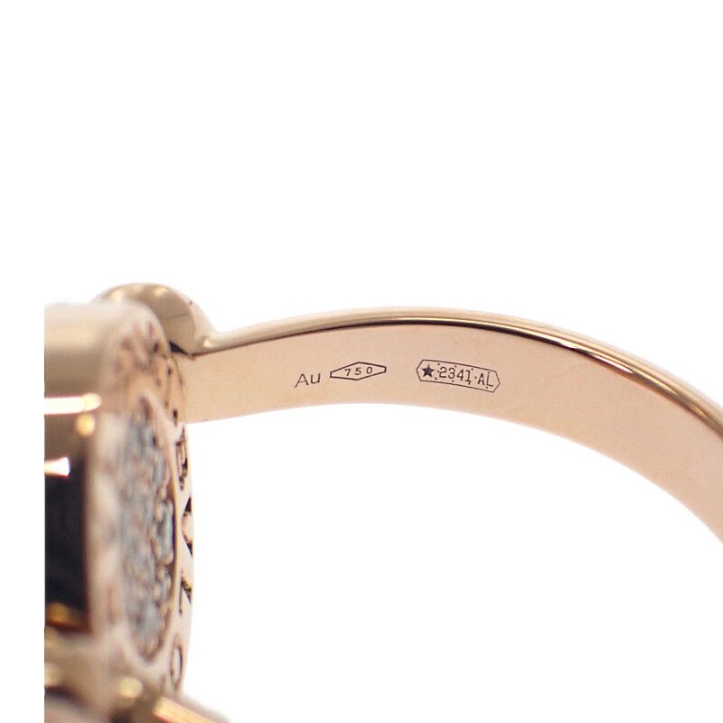 Bulgari Bvlgari Flip No 11 350539 Ring 18K Pink Gold Diamond Shell Ladies