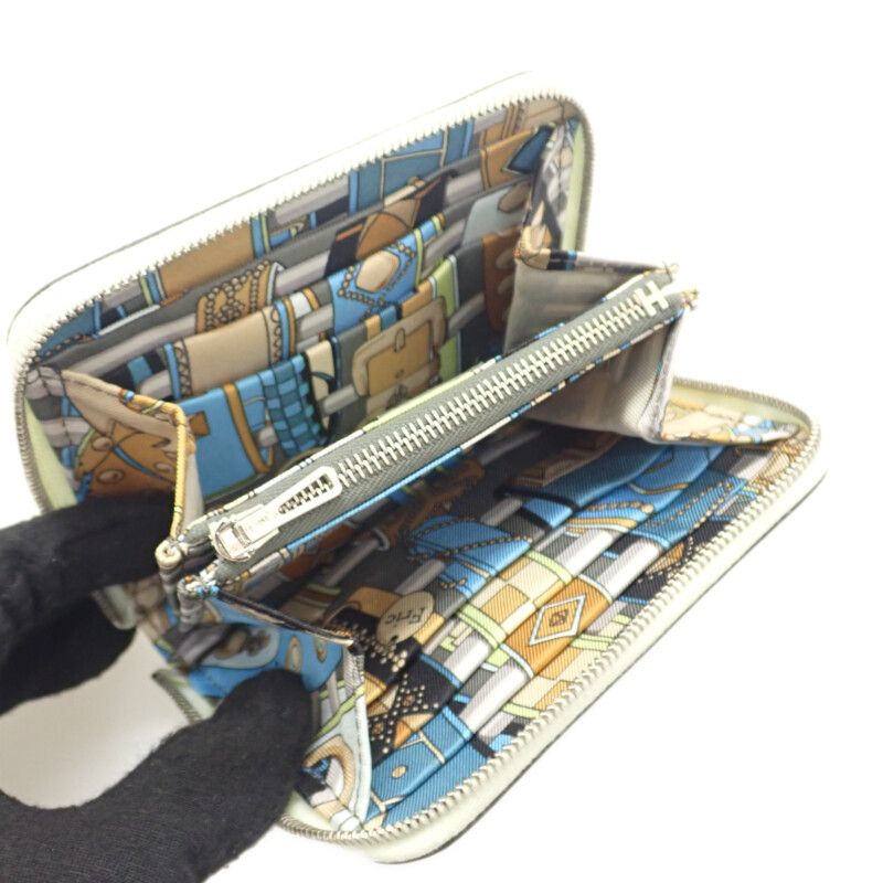 Hermes Azap Silk Inn Compact W Engraved Coin Case Vaux Epson Silk Veil Fizz