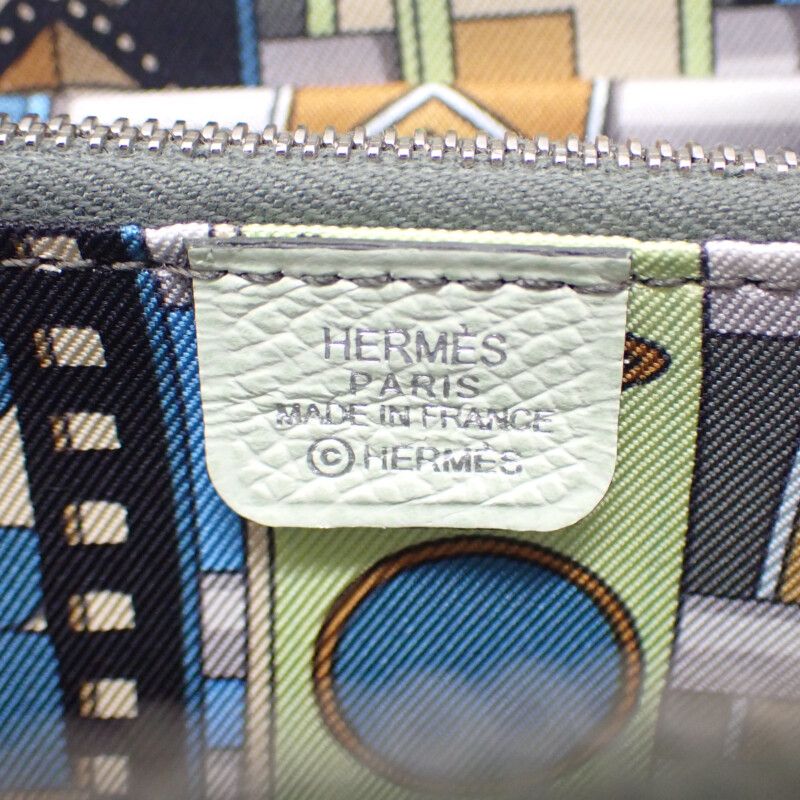 Hermes Azap Silk Inn Compact W Engraved Coin Case Vaux Epson Silk Veil Fizz