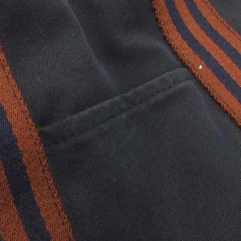 Hermes Fourre Tout MM Tote Bag Shoulder Bag Canvas Navy Blue Navy Bag