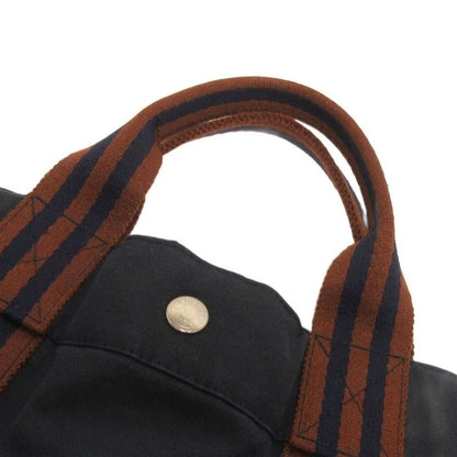 Hermes Fourre Tout MM Tote Bag Shoulder Bag Canvas Navy Blue Navy Bag