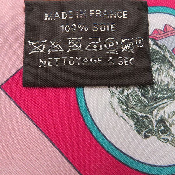 Hermes Scarf Twillie Silk Framboise and Veil and Rose [colliers Et Chiens