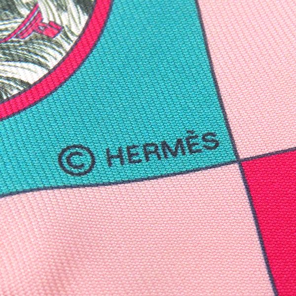 Hermes Scarf Twillie Silk Framboise and Veil and Rose [colliers Et Chiens