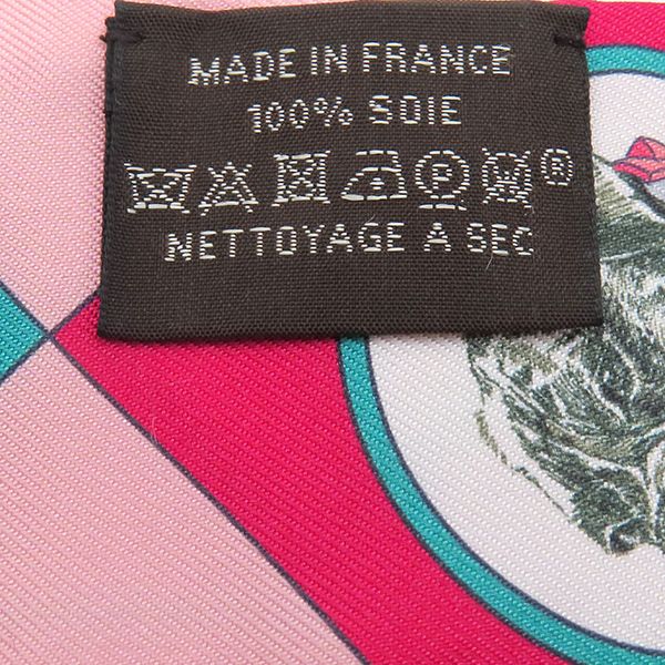 Hermes Scarf Twillie Silk Framboise and Veil and Rose [colliers Et Chiens