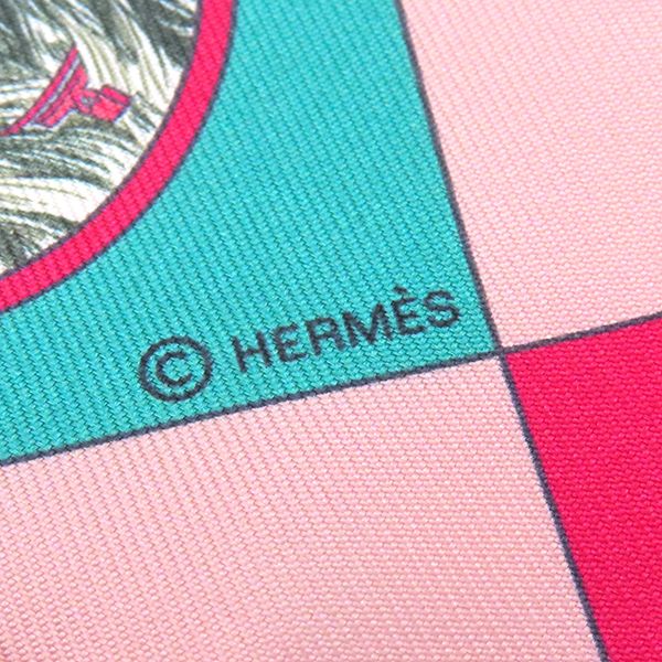 Hermes Scarf Twillie Silk Framboise and Veil and Rose [colliers Et Chiens
