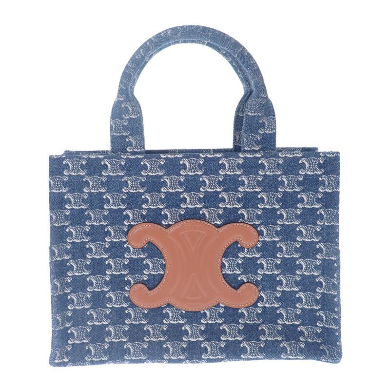 Celine Small Cabas Tice 199162frg.05ds Tote Bag Triomphe Denim Calf Leather