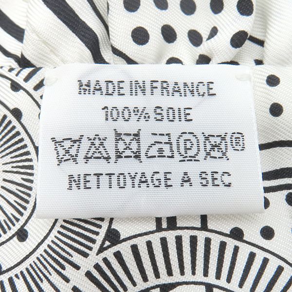 Hermes Scarf Twillie Silk White and Black [frilled Eperon D'or Bandana Frilled