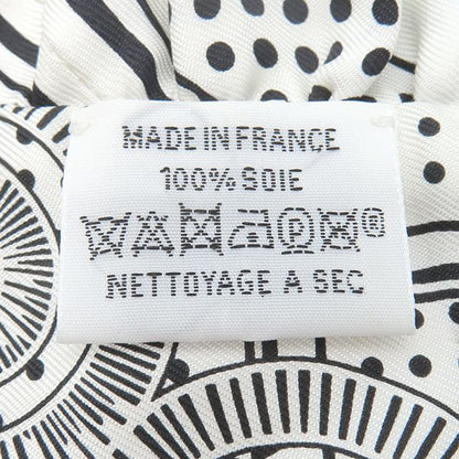 Hermes Scarf Twillie Silk White and Black [frilled Eperon D'or Bandana Frilled