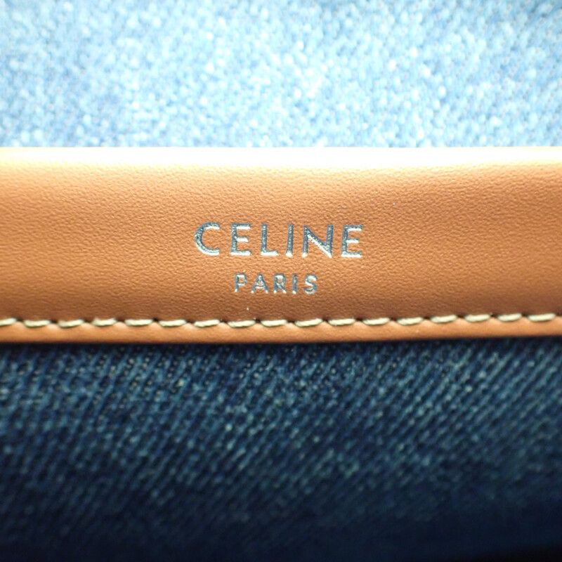 Celine Small Cabas Tice 199162frg.05ds Tote Bag Triomphe Denim Calf Leather