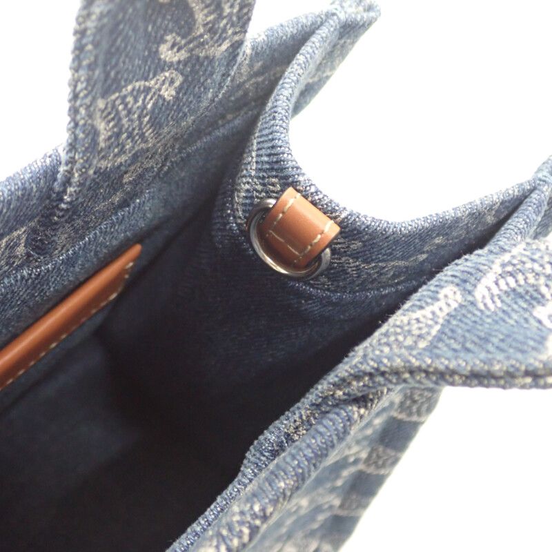 Celine Small Cabas Tice 199162frg.05ds Tote Bag Triomphe Denim Calf Leather