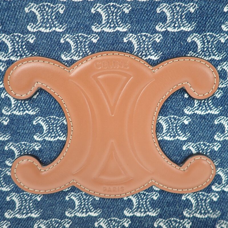 Celine Small Cabas Tice 199162frg.05ds Tote Bag Triomphe Denim Calf Leather