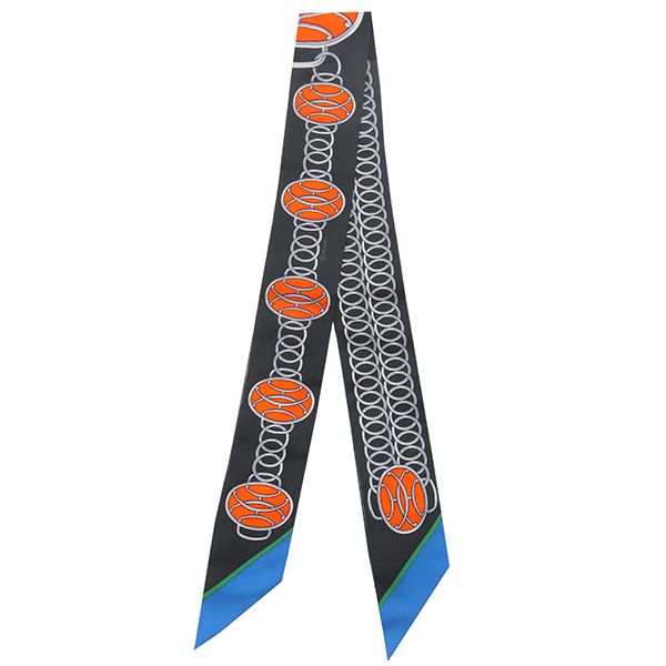 Hermes Scarf Twillie Silk Black Cobalt and Vermilion [lift Profile Lift