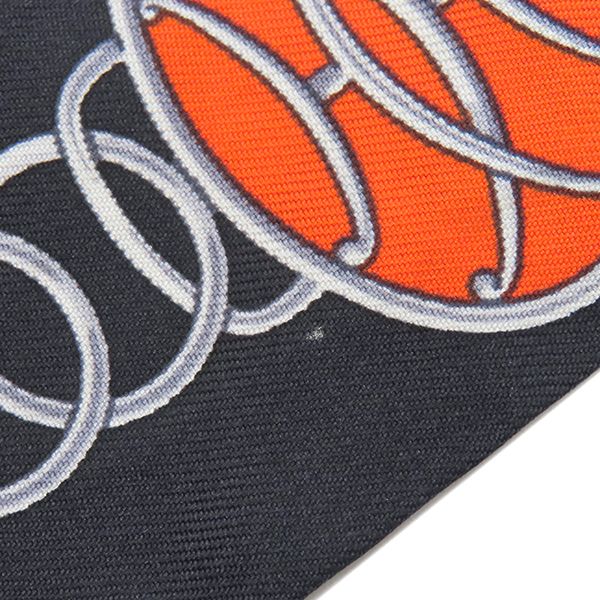 Hermes Scarf Twillie Silk Black Cobalt and Vermilion [lift Profile Lift