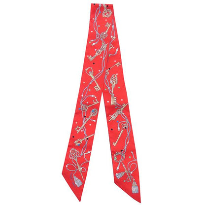 Hermes Scarf Twillie Silk Grenadine Beige and Multi-Colored [les Cles a Pois