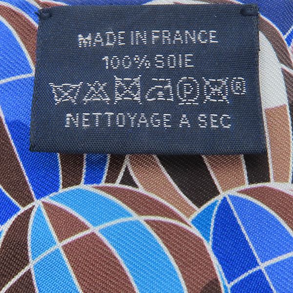 Hermes Scarf Twillie Silk Marine and Marron Glasse and White [les Folies du