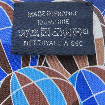 Hermes Scarf Twillie Silk Marine and Marron Glasse and White [les Folies du