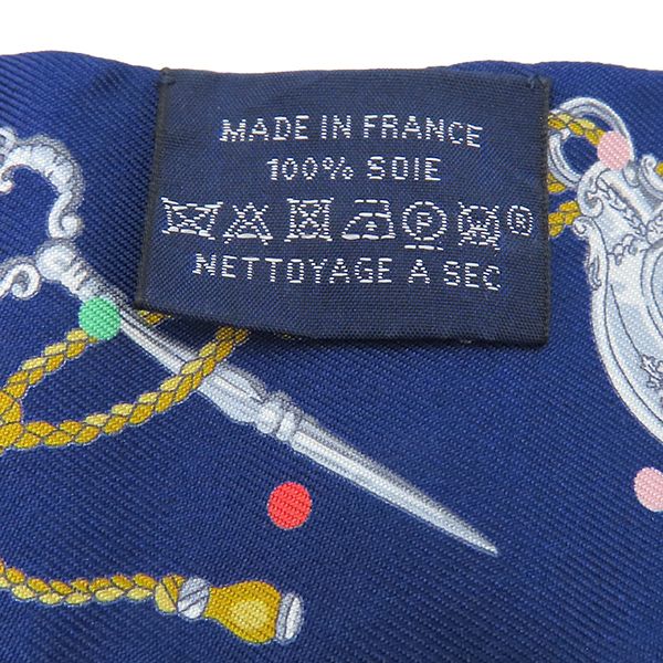 Hermes Scarf Twillie Silk Marine and Gris Argeon [les Cles a Pois Les Cles a