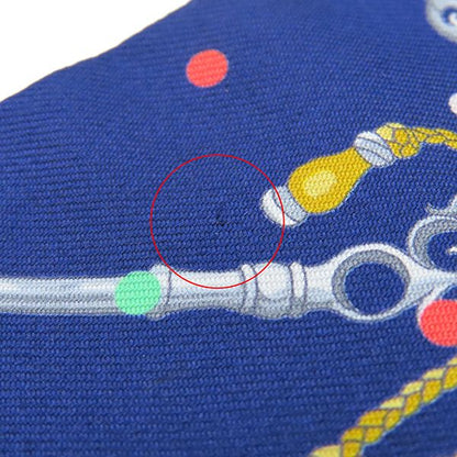 Hermes Scarf Twillie Silk Marine and Gris Argeon [les Cles a Pois Les Cles a