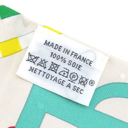 Hermes Scarf Twillie Silk Cles × Blue × Rouge [bouclerie Moderne Modern Buckle