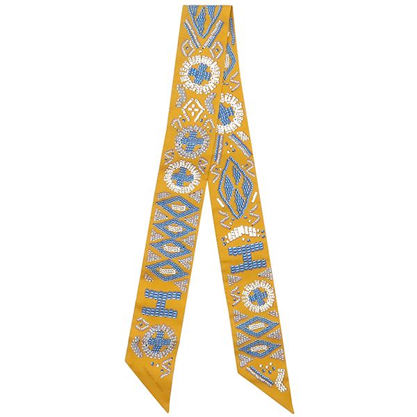 Hermes Scarf Twillie Silk Meer and Blue Jean and Cles [kelly En Perles Kelly En