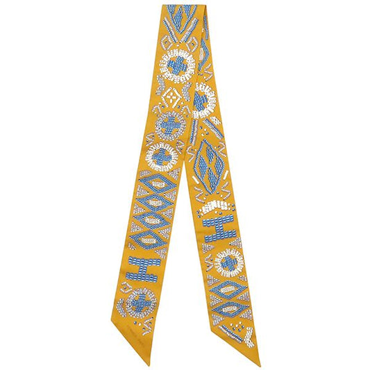 Hermes Scarf Twillie Silk Meer and Blue Jean and Cles [kelly En Perles Kelly En