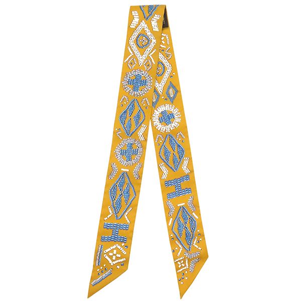 Hermes Scarf Twillie Silk Meer and Blue Jean and Cles [kelly En Perles Kelly En