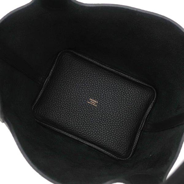 Hermes Handbag Picotin Lock PM Taurillon Clemence Black Gold Hardware Never