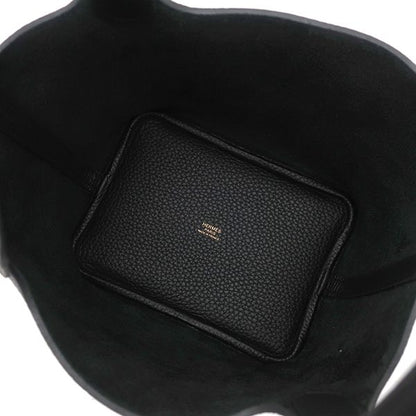 Hermes Handbag Picotin Lock PM Taurillon Clemence Black Gold Hardware Never