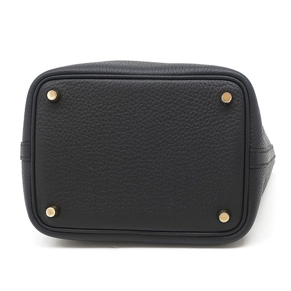 Hermes Handbag Picotin Lock PM Taurillon Clemence Black Gold Hardware Never