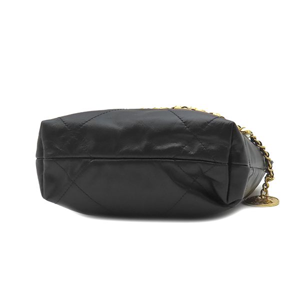 Chanel Shoulder Bag Chanel 22 Mini Leather Chain Shoulder Leather Black Gold