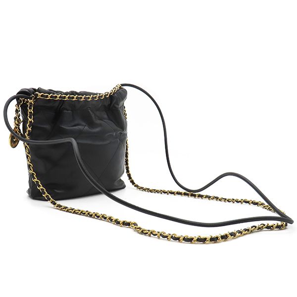 Chanel Shoulder Bag Chanel 22 Mini Leather Chain Shoulder Leather Black Gold