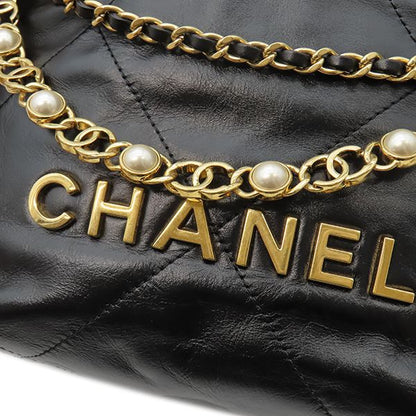 Chanel Shoulder Bag Chanel 22 Mini Leather Chain Shoulder Leather Black Gold