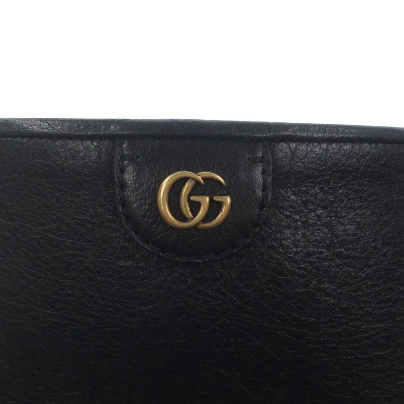 Gucci Long Boots Taiga Head Leather Black 35 22cm (8.66in) Approx Shoes AA