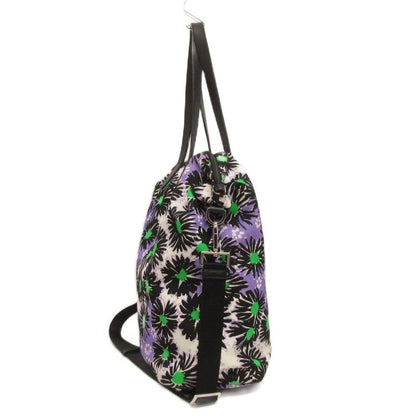 Prada 2WAY Flower Print Shoulder Bag Triangle Plate Tessuto Stampat Bag Tote