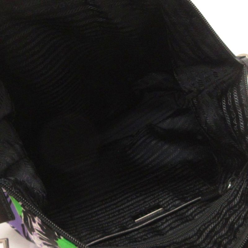 Prada 2WAY Flower Print Shoulder Bag Triangle Plate Tessuto Stampat Bag Tote