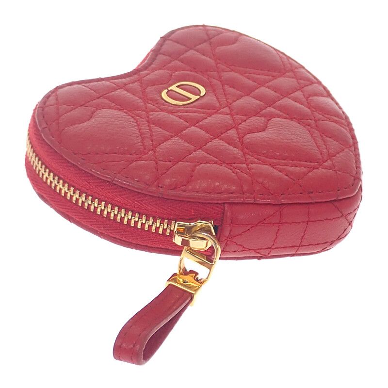 Dior Amour Caro Chain Heart Pouch S5097unid_m61r Shoulder Bag Calf Red Gold