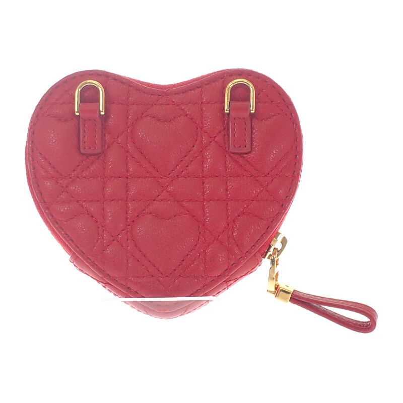 Dior Amour Caro Chain Heart Pouch S5097unid_m61r Shoulder Bag Calf Red Gold
