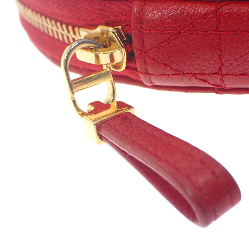 Dior Amour Caro Chain Heart Pouch S5097unid_m61r Shoulder Bag Calf Red Gold