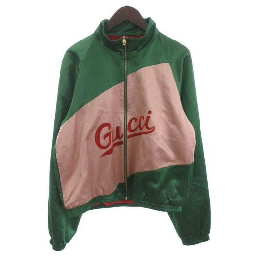 Gucci Bomber Jacket Blouson Full Zip Embroidered Script Logo 618900 ZAOH Green