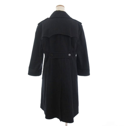 Chanel Trench Coat Long Coco Mark Buttons P45582v33845 Cotton Lined Silk Dark