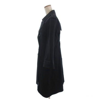 Chanel Trench Coat Long Coco Mark Buttons P45582v33845 Cotton Lined Silk Dark