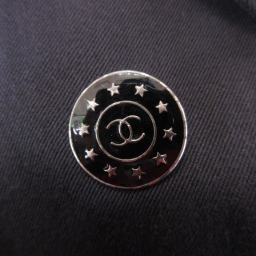 Chanel Trench Coat Long Coco Mark Buttons P45582v33845 Cotton Lined Silk Dark