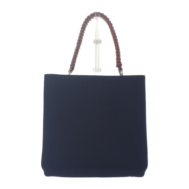 Prada Pannier 1ba212_2did_f0b7k_v_poo Handbag Canvas Leather Black Brown Women