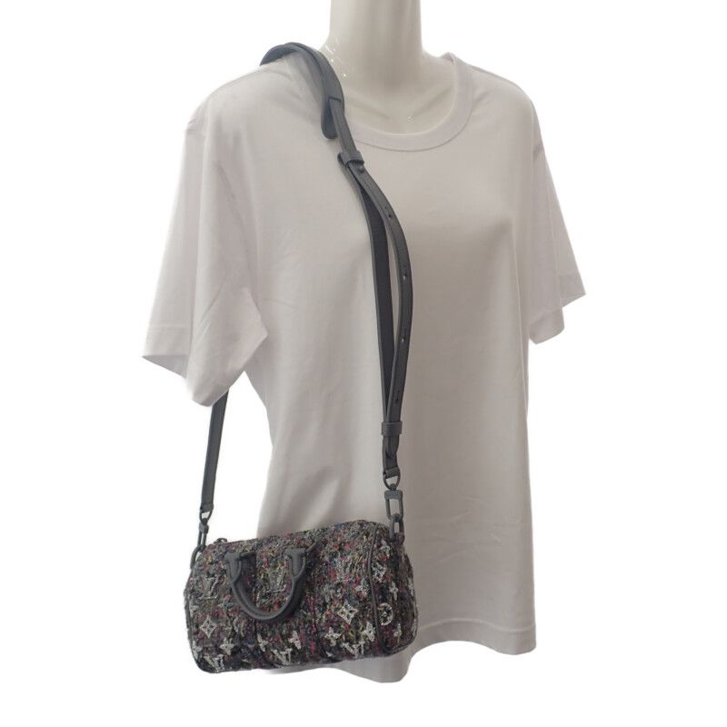 Louis Vuitton LV Felt Keepall XS M80821 Shoulder Bag Leather Felt Gray Ladies