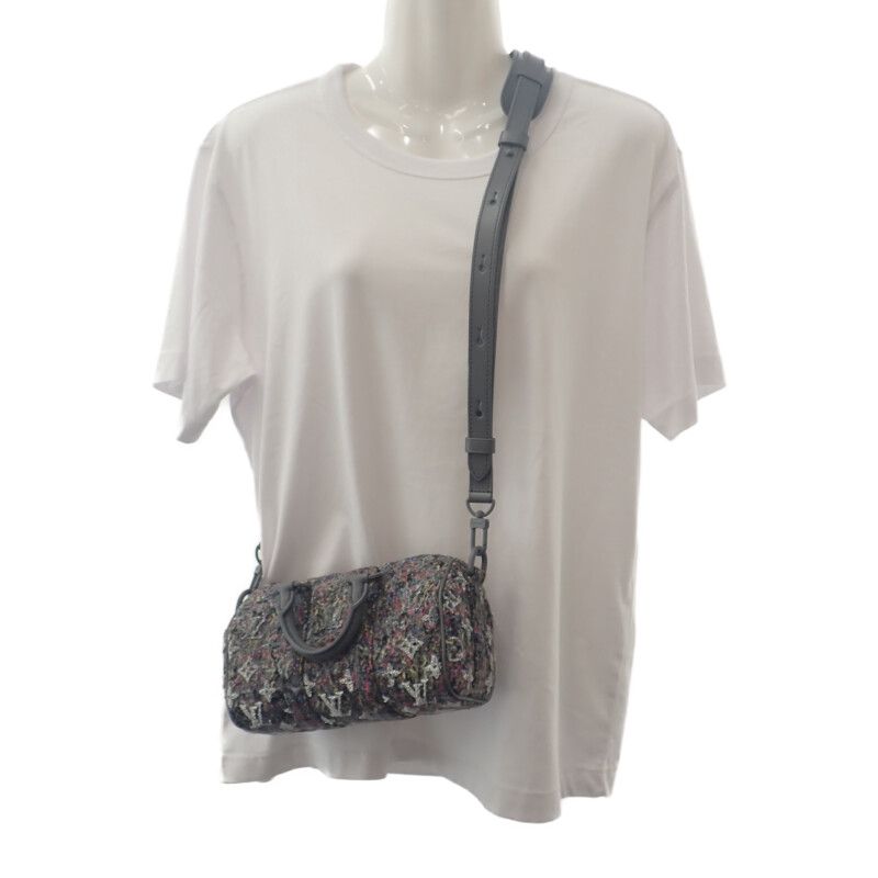 Louis Vuitton LV Felt Keepall XS M80821 Shoulder Bag Leather Felt Gray Ladies