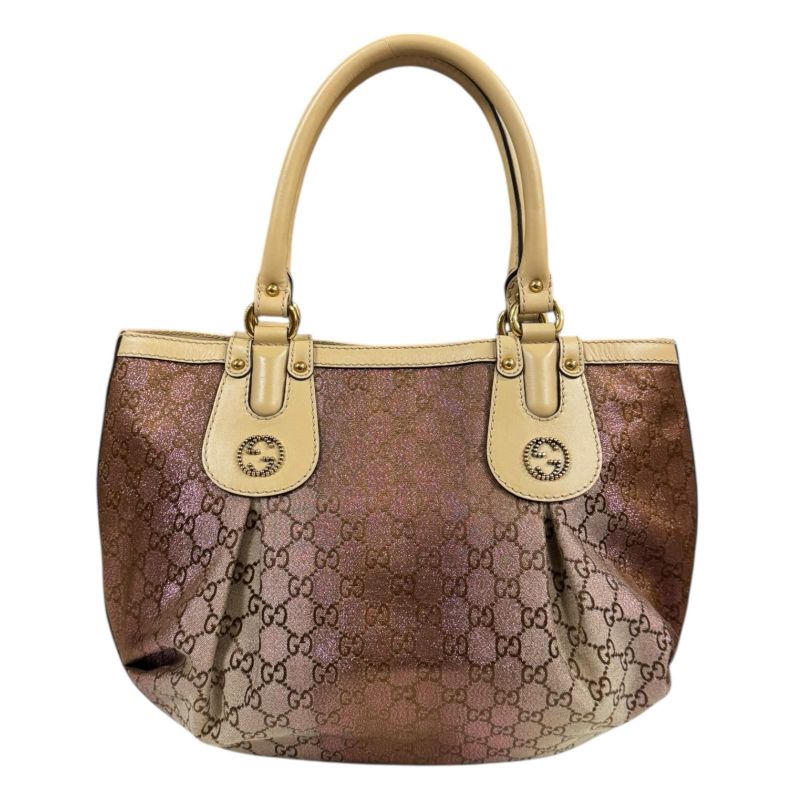 Gucci Scarlet Interlocking G GG Canvas Handbag GG Canvas 269953 Beige Ladies