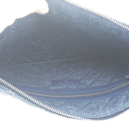 Chanel Coco Mark Clutch Bag Denim Blue Silver Hardware Ladies Men Unisex