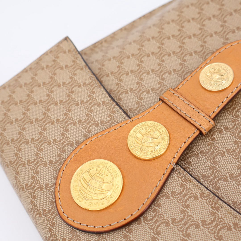 Celine Macadam Blazon Triomphe Pattern Medal Coin Motif Hardware Leather