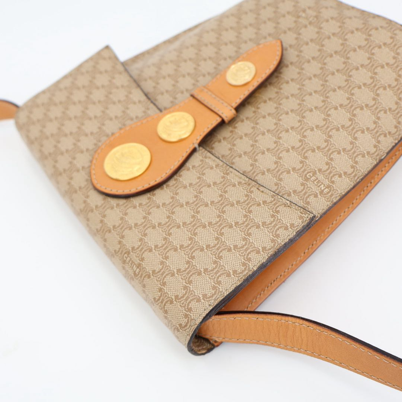 Celine Macadam Blazon Triomphe Pattern Medal Coin Motif Hardware Leather